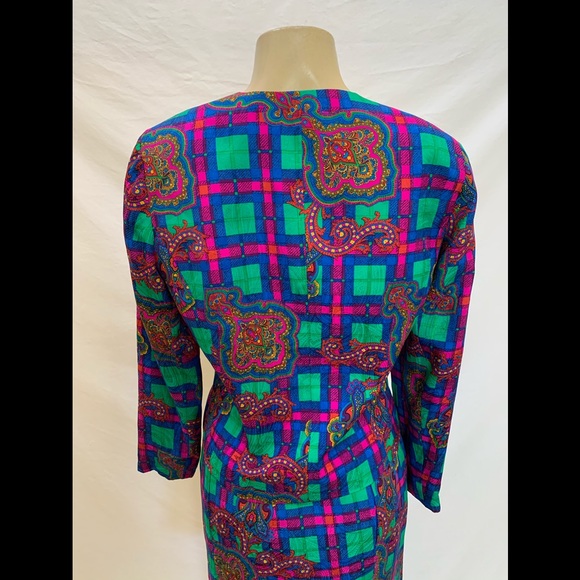 VTG Anne Crimmins Sz 10 Multicolored 2pc Skirt Set - Picture 5 of 12